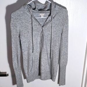 J CREW LIGHT WEIGHT SWEATER BUTTON UP HOODIE X SMALL